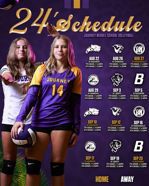 24' volleyball graphic schedule