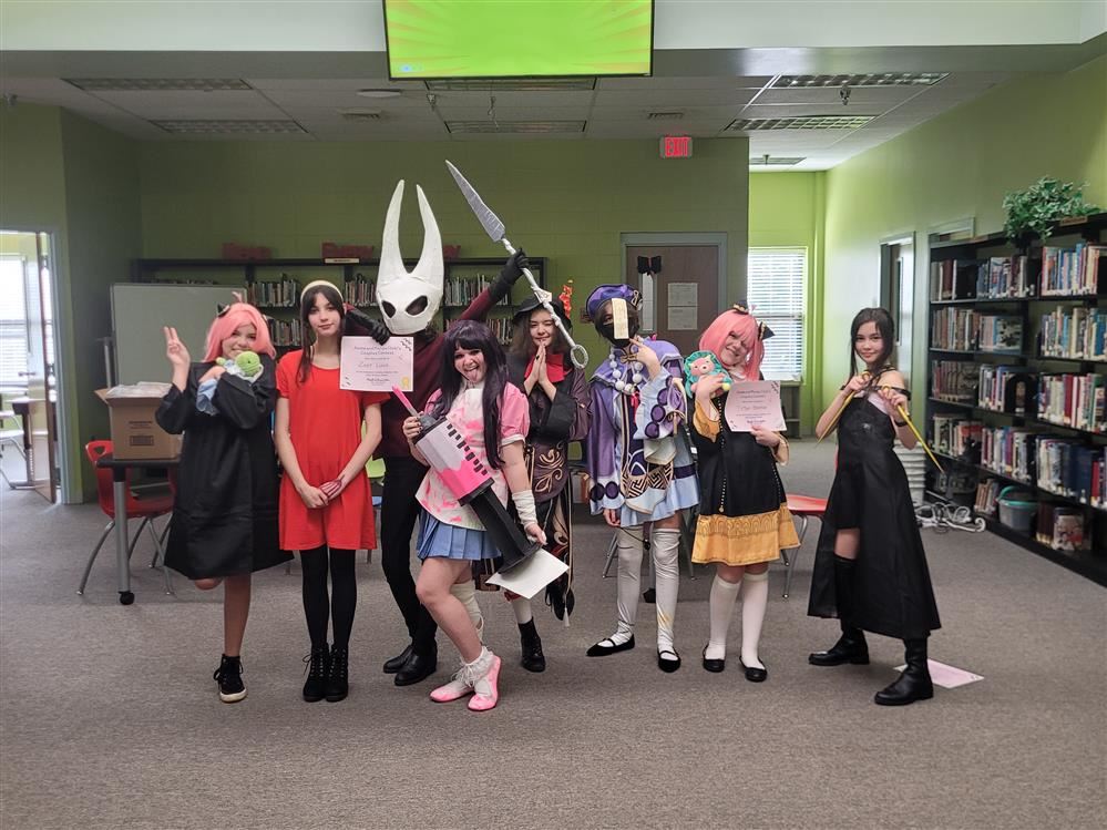 Students dressed in their cosplays for the 2023 competition.