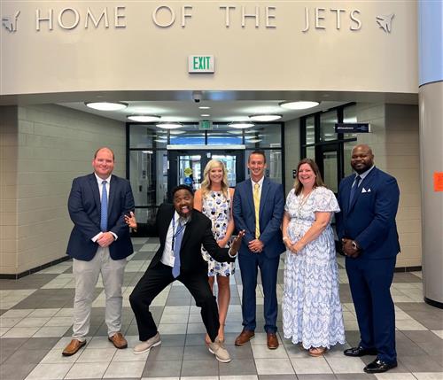 James Clemens admin staff in main school lobby
