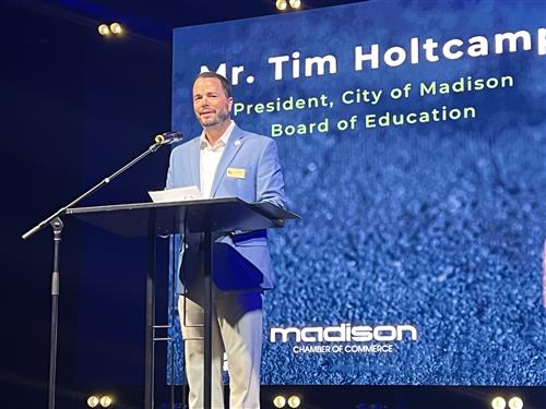 Board president Tim Holtcamp