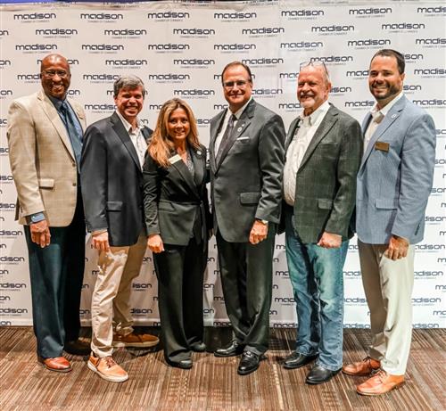 Board members and Dr. Nichols in a lineup