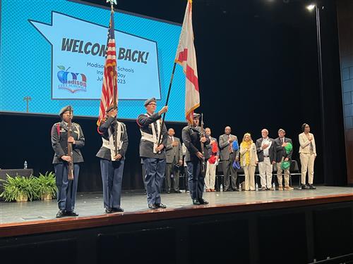 opening ceremony with flag corps