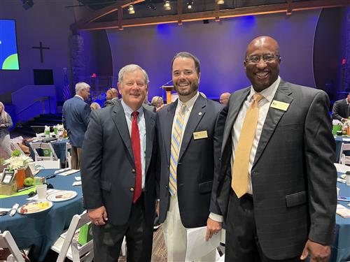 early councilman Greg Curtis with BOE members Tim Holtcamp and Travis Cummings