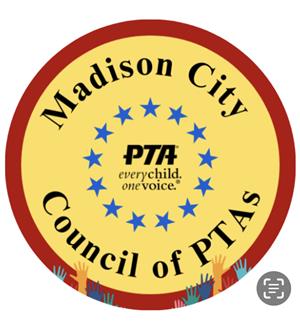 circular image of a logo labeled Madison City Council of PTAs