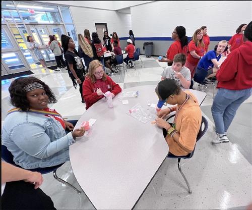 students seated at a table
