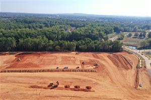 Aerial view of site prep for new elementary school