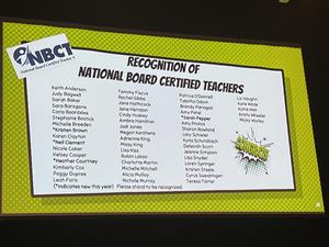 list of board certified teachers secondary
