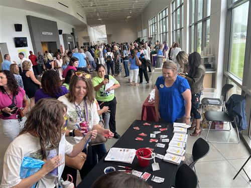 crowd view in swag area