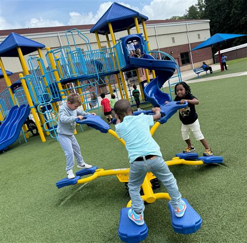 children on playground at heritage elementary school