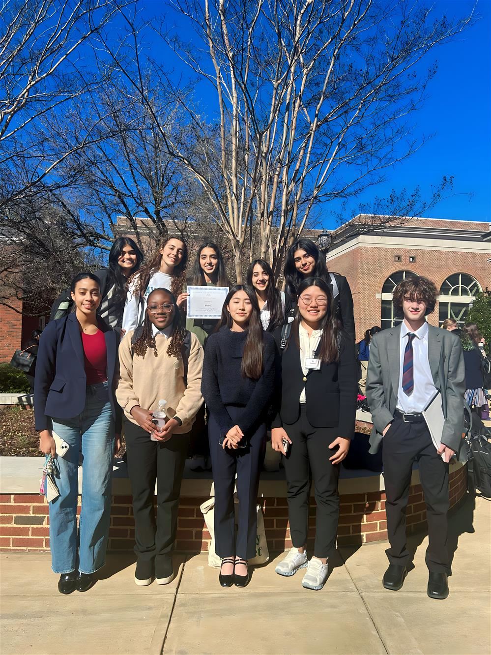 James Clemens Model UN students captured together after their competition at the University of Alabama.