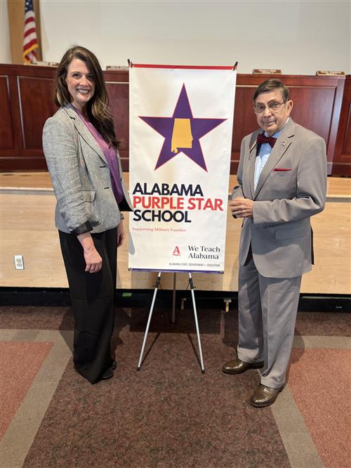 Journey Middle School Receiving 2024 Purple Star Award 