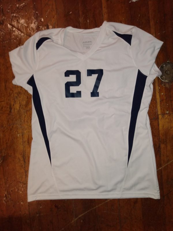 white volleyball jersey