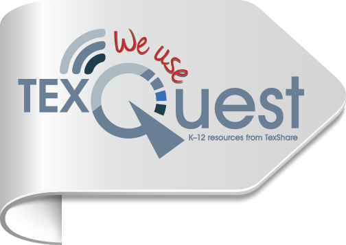 "We Use TexQuest" icon pointing right