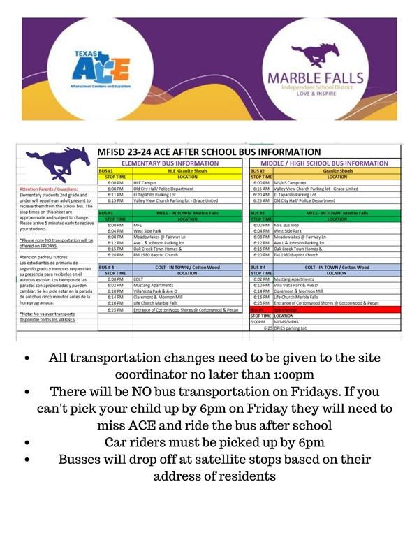 ACE Bus Information