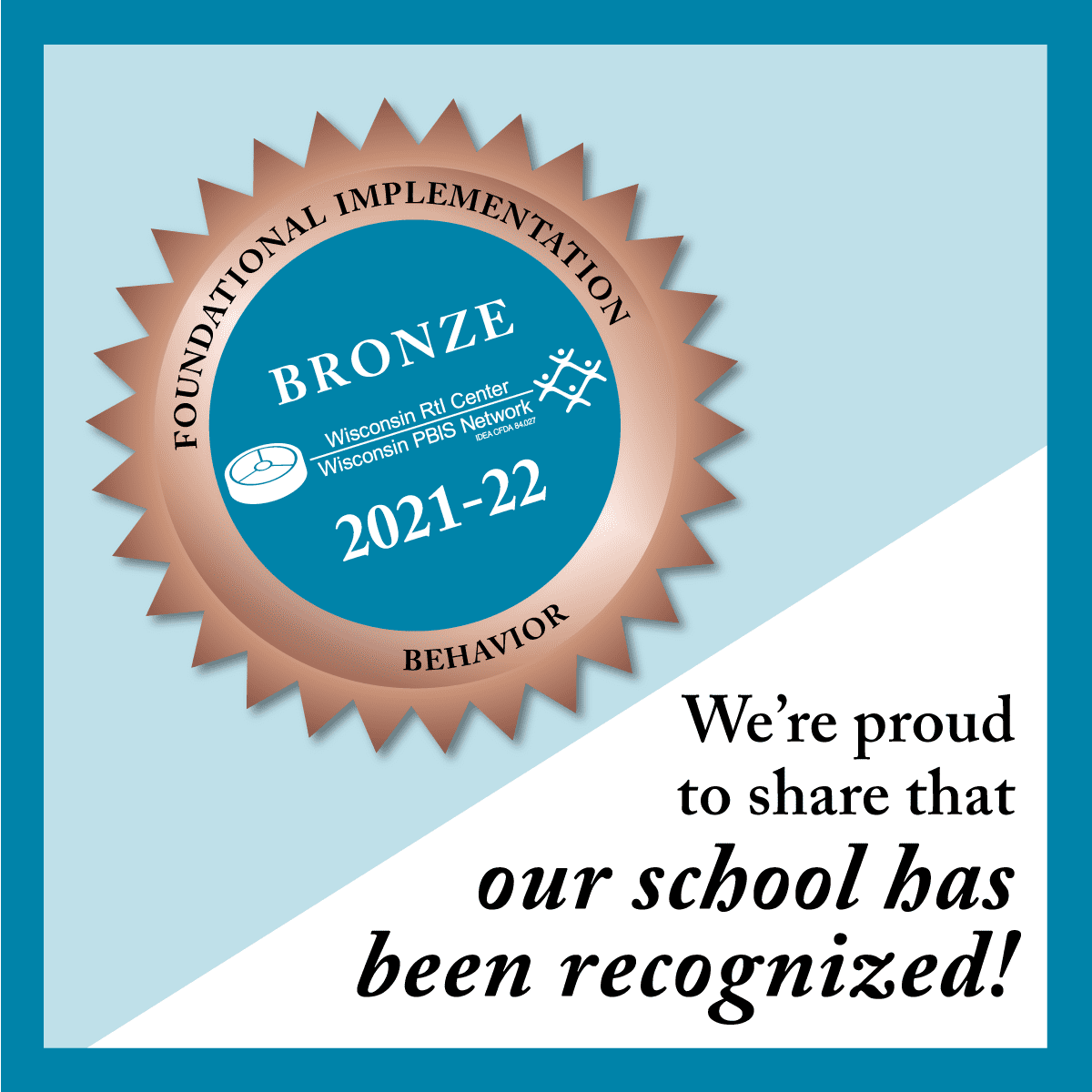 2021-22 Wisconsin RtI Center recognized school