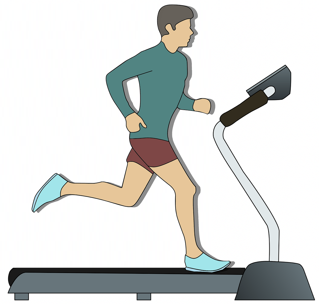 Man running on treadmill