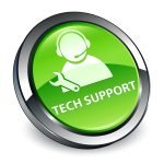 Tech support 3d green round button