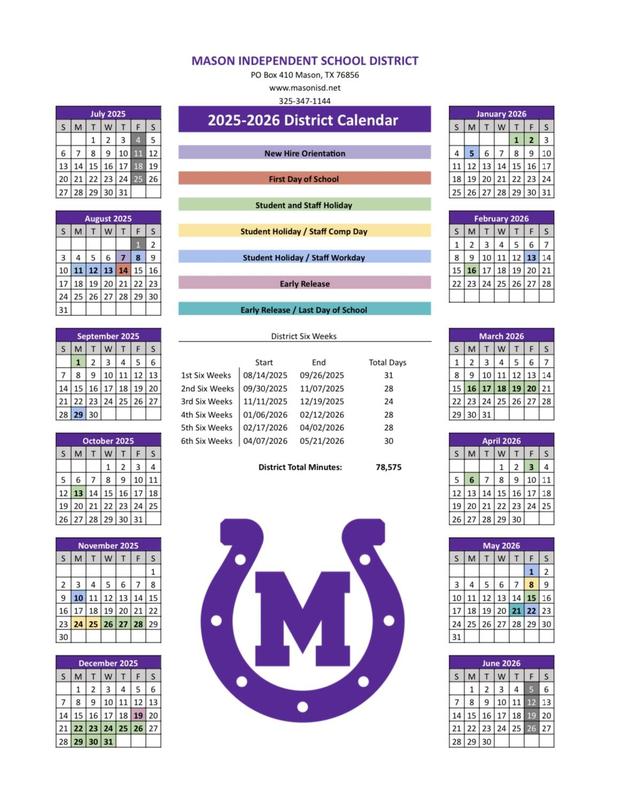 2025-2026 District Calendar