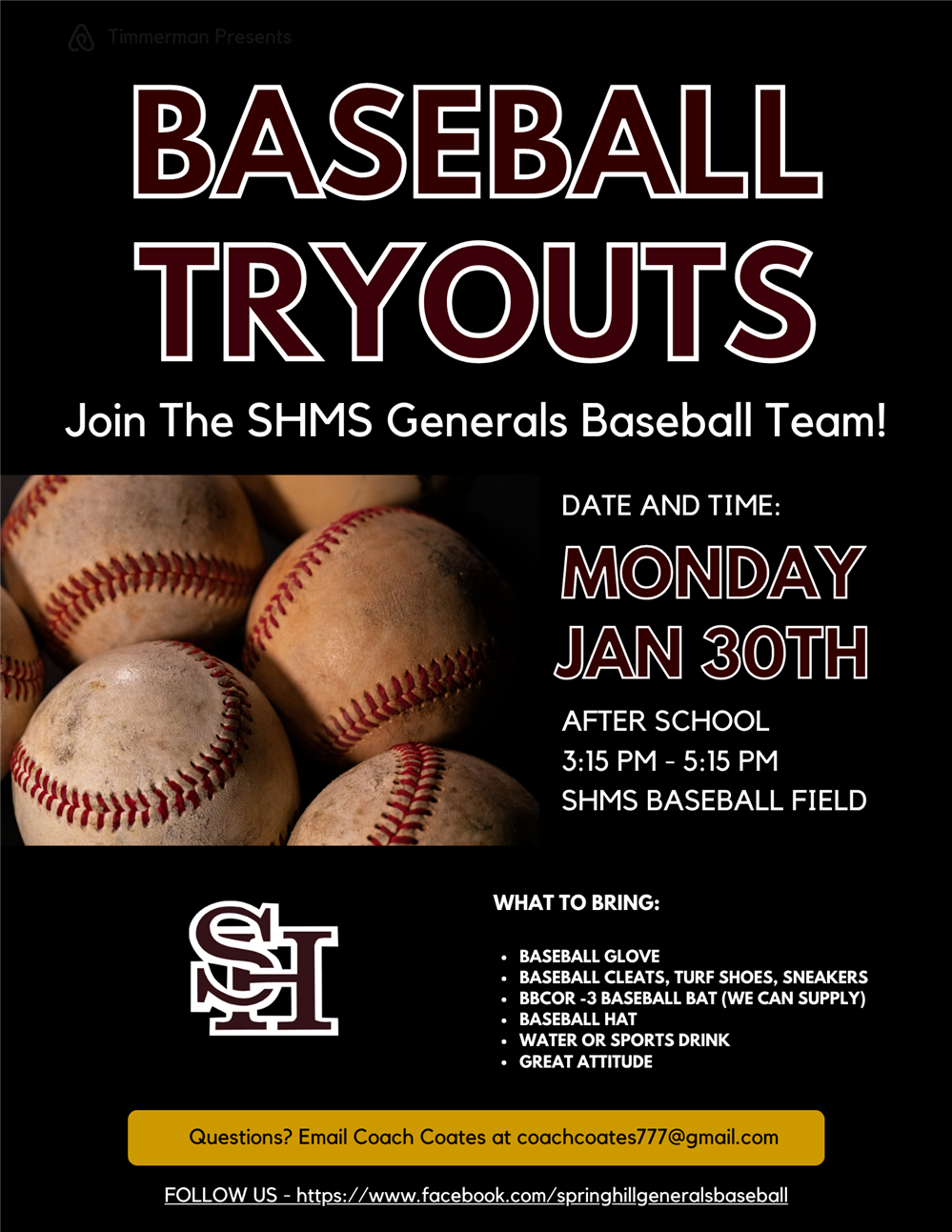 Flyer for Baseball Tryouts