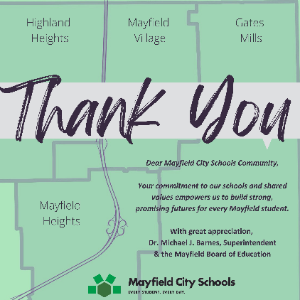 THANK YOU, MAYFIELD