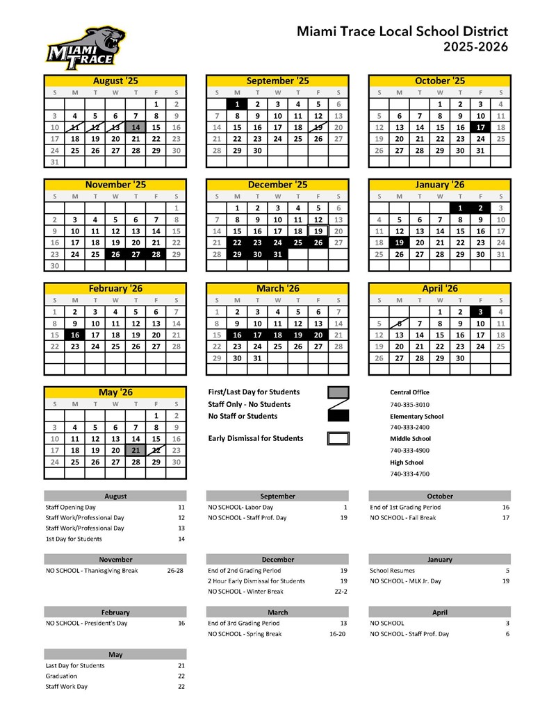 2025-26 School Calendar