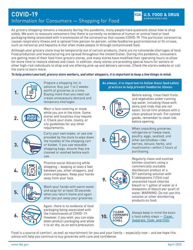 COVID-19 Information for consumers shopping for food flyer
