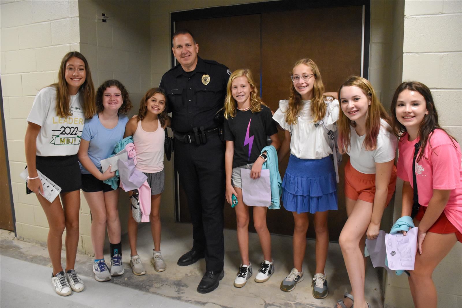 7th Graders with Officer Ziska