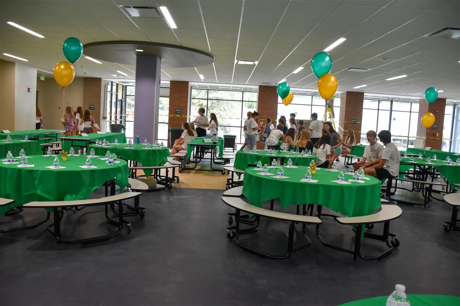 PTO setting up the cafeteria