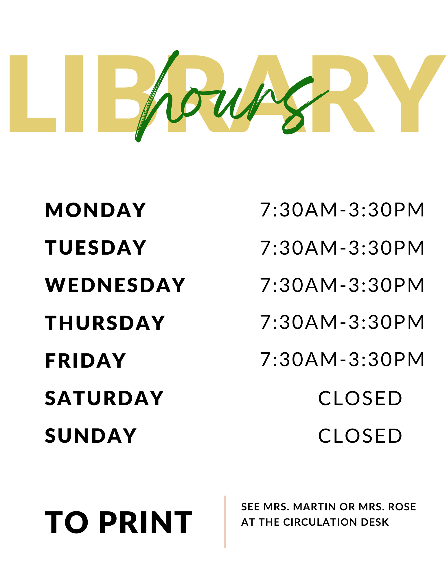 Library Hours