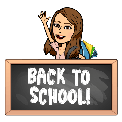 Ms. Potts Bitmoji "Back to School" chalkboard sign 