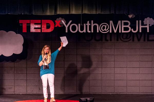 Mrs. Suzan Brandt at the first TEDxYouth@MBJH 