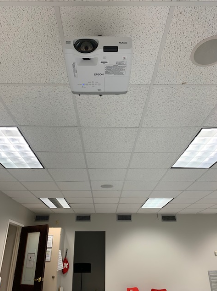 Opposite side view of wall projector 