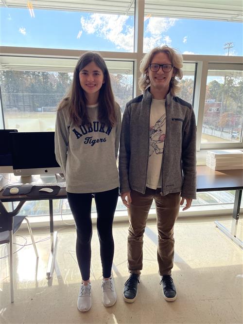 Pictured: Co-Editors Georgia Kate Scott (left) and Aiden Riemer (right)