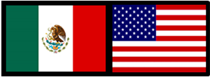 Flag of Mexico and USA 