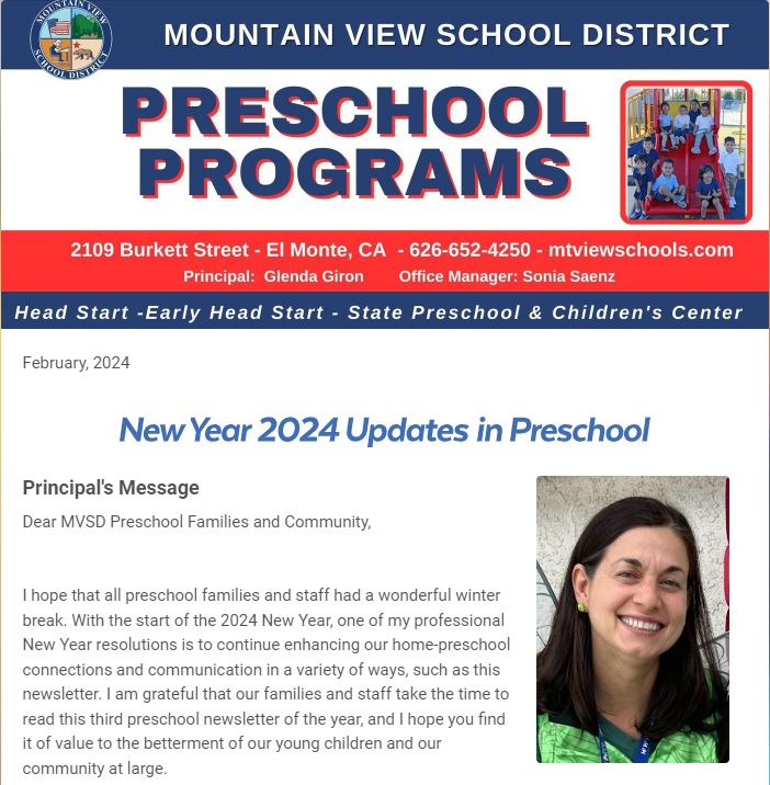 MVSD Preschool Programs Newsletter_Winter 2024