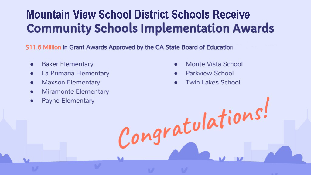 This is the image for the news article titled MVSD's 8 Schools Earn Community Schools Grants