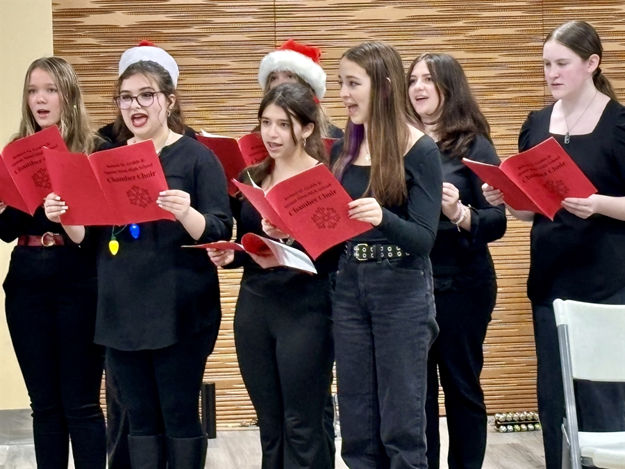 Choir students singing