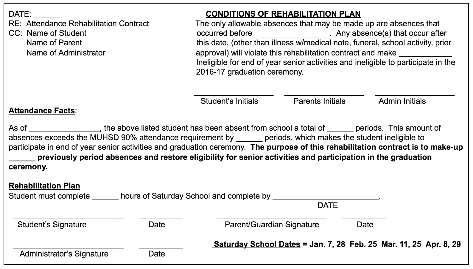 Image: 90% Attendance information covered during parent conference