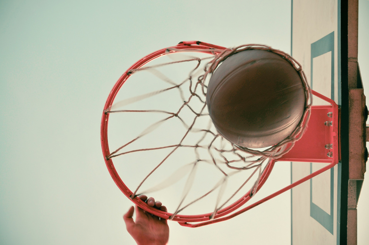 basketball going through the hoop