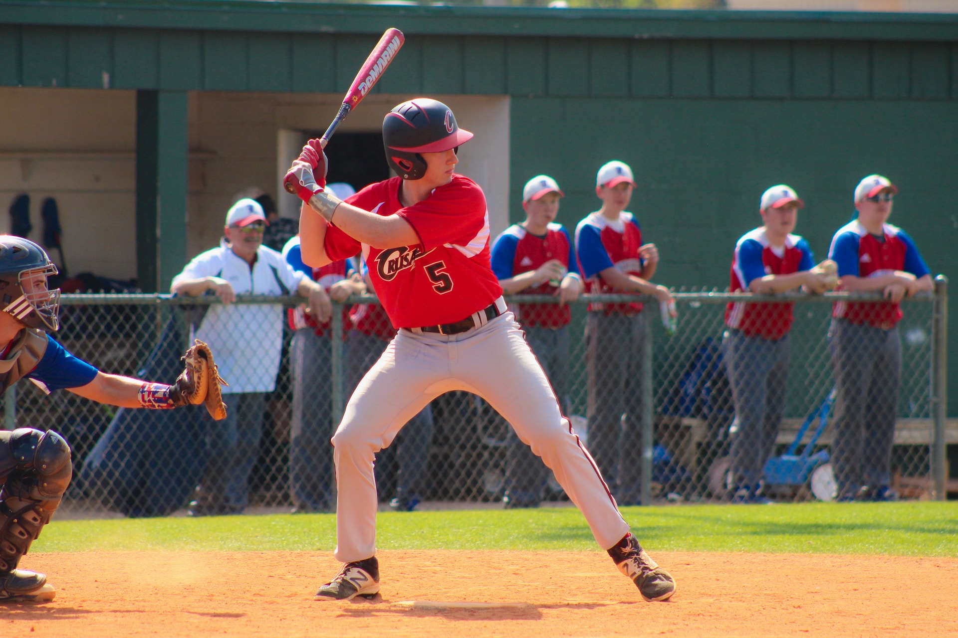 baseball player poised to bat