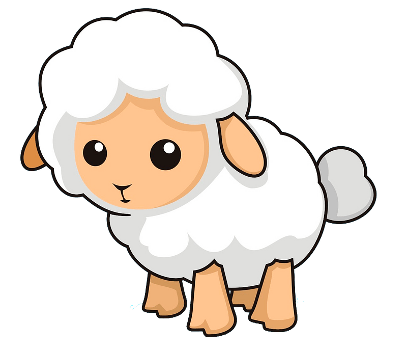 cartoon drawing of a lamb