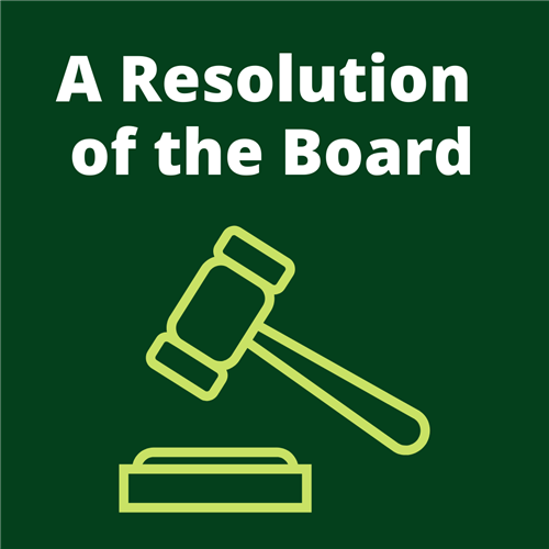 a resolution of the board 