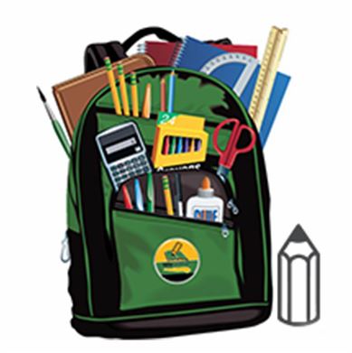 Picture of backpack with school supplies