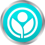 white icon on teal button depicting growth 