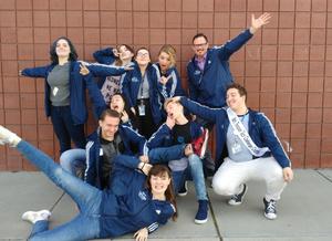 Theatre students pose for a group photo.