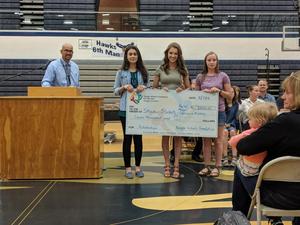 Skyview recipients with their award check