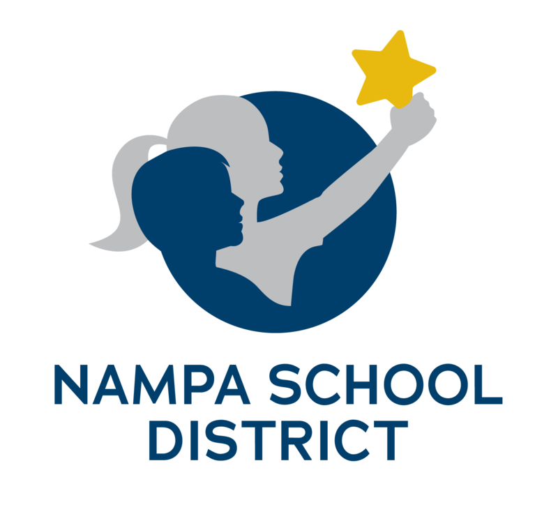 District logo - two children holding aloft a star