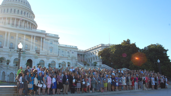 Group photo of advocates in front of the U.S. Capitol