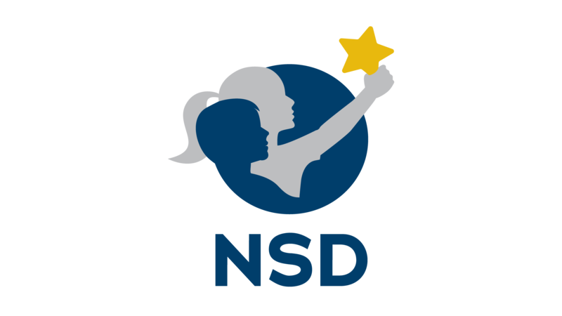 Horizontal Nampa School District Logo - two children holding aloft a star