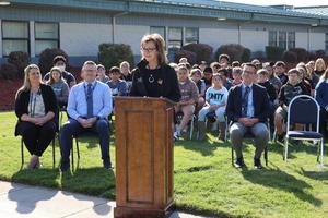 Mayor Debbie Kling at the podium